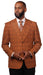 Vitali Orange Plaid Modern Fit Vested Suit M8029