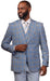 Vitali Sky Plaid Modern Fit Vested Suit M8029