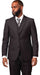 Vitali Black Slim Fit Vested Suit M8151