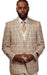 Vitali Creme Plaid Vested Modern Fit Suit M9014