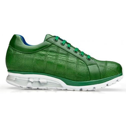 Belvedere Magnus Emerald Green Genuine Ostrich Leg Casual Sneakers - Image 3
