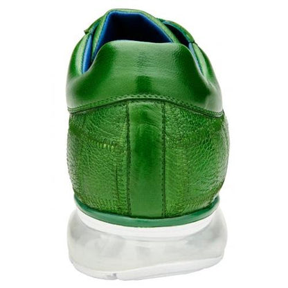 Belvedere Magnus Emerald Green Genuine Ostrich Leg Casual Sneakers - Image 4
