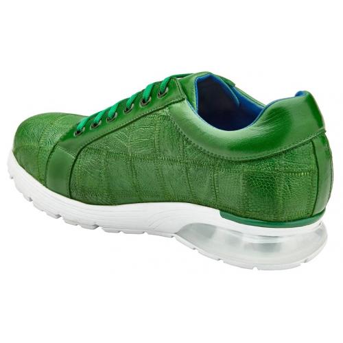 Belvedere Magnus Emerald Green Genuine Ostrich Leg Casual Sneakers - Image 2