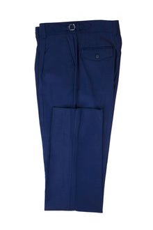 Tiglio Luxe French Blue Semi-Wide Leg Wool Marbella Dress Pants