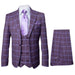 Rossi Man MAX RM1834 Slim Fit 3-Piece Suit – Elegant Purple Formalwear for Men