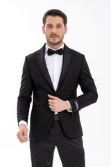 Mens Glitter Sequin Flashy in Color "Black" Tuxedo Dinner Jacket Blazer Sportcoat