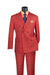 Naples Collection - Baked Apple Modern Fit Double Breasted Windowpane Peak Lapel 2 Piece Suit
