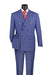 Blue Modern Fit Double Breasted Glen Plaid Peak Lapel 2 Piece Suit