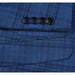Saco vaquero - Western Sport Coat - Western Blazer- Mens Two Button Slim Fit Sport Coat Blazer In Medium Indigo Blue Windowpane Plaid
