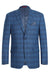 Saco vaquero - Western Sport Coat - Western Blazer- Mens Two Button Slim Fit Sport Coat Blazer In Medium Indigo Blue Windowpane Plaid