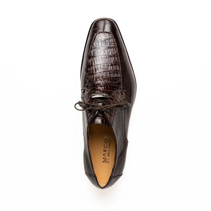 Marco Di Milano Merida Brown Oxfords Lizard & Caiman Crocodile Shoes - Image 3