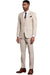 Men's Stacy Adams One Button Peak Lapel Vested Windowpane Plaid Suit in Tan