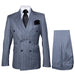 Rossiman Suit  - Classic Fit Athletic Cut 100% Wool Super 150s Italian Fabric Peak Lapel in Color Grey
