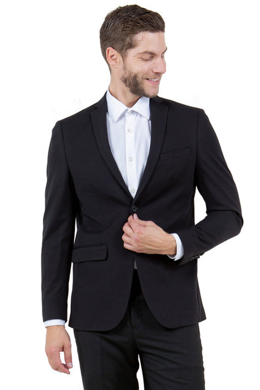 Mens Black Blazer - Men's Basic Business Sport Coat Blazer in Black