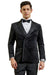 Mens Black Blazer - Men's Velvet Double Breasted Wedding & Prom Tuxedo Jacket in Black