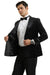 Mens Black Blazer - Men's Velvet Double Breasted Wedding & Prom Tuxedo Jacket in Black