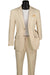 Mens Basic Modern Fit Summer Linen and Cotton Suit in Tan