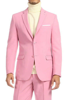 Mens Easter Suit - Jacket and Pants in Summer Color pink Modern Fit Light Weight