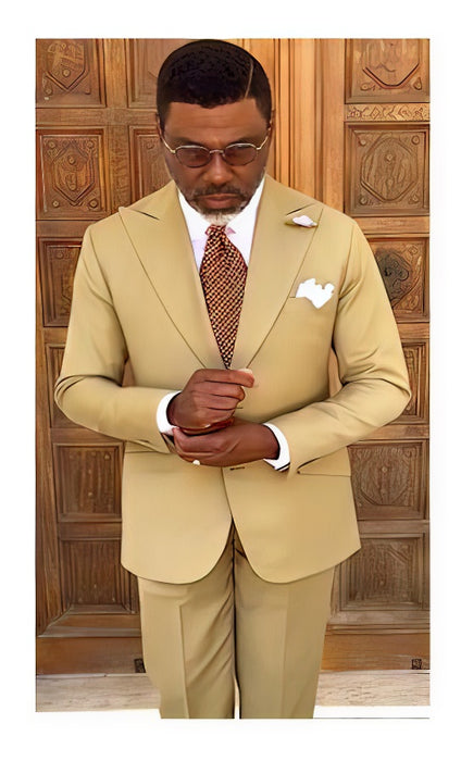 Church Suit - Fashion Suit - Dark Gold - Khaki Suits - 1920s 1930s Suit