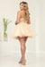 Quince Dama Dresses - Short Quinceanera Dresses in Color Champagne