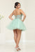Quince Dama Dresses - Short Quinceanera Dresses in Color Sage