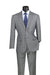 Catania Collection - Modern Fit Windowpane Suit 2 Piece in Medium Gray