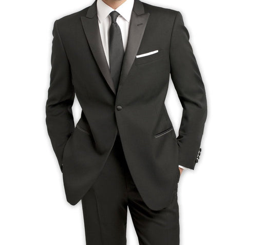 (40L, 44R, 48L, 52L) Slim Fit Black 2 Piece Tuxedo