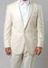 Ivory Slim Fit 2 Piece Tuxedo With Satin Peak Lapel