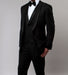 Black Slim Fit Tuxedo 3 Piece with Satin Shawl Collar Vest