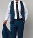 Blue Slim Fit Tuxedo 3 Piece with Satin Shawl Collar Vest