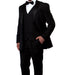 Solid Black Modern Fit Tuxedo 3 Piece with 6 Button Vest