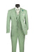 Light Green Modern Fit 3 Piece Suit with Vest and Adjustable Waist Band Pants