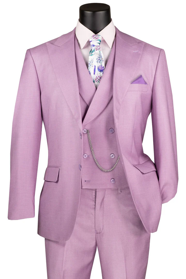 Mens Easter Suit - Jacket and Pants in Summer Color Lavender Sharkskin Light Weight Modern Fit