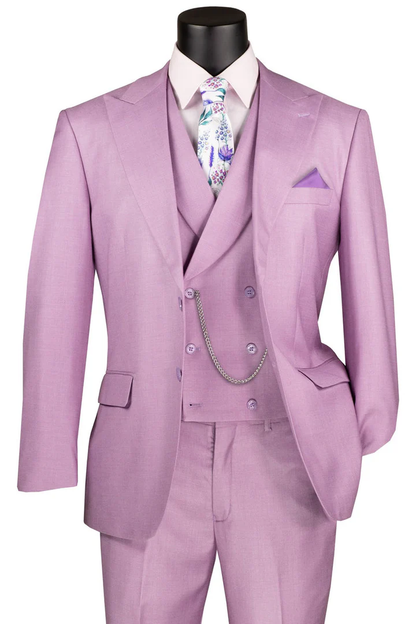 Mens Easter Suit - Jacket and Pants in Summer Color Lavender Sharkskin Light Weight Modern Fit
