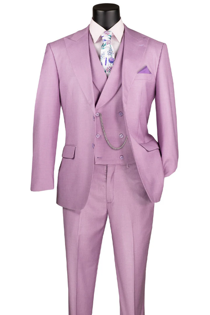 Mens Easter Suit - Jacket and Pants in Summer Color Lavender Sharkskin Light Weight Modern Fit