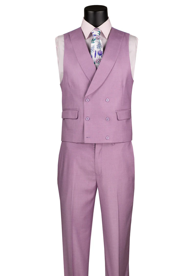 Mens Easter Suit - Jacket and Pants in Summer Color Lavender Sharkskin Light Weight Modern Fit