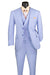 Mens Easter Suit - Jacket and Pants in Summer Color Light Blue Sharkskin Modern Fit Light Weight
