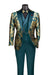 Emerald Gold Modern Fit 3 Piece Suit with Matching Bow Tie