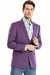 Saco vaquero - Western Sport Coat - Western Blazer  - Men's Two Button Windowpane Plaid Magenta  Sport Coat Blazer