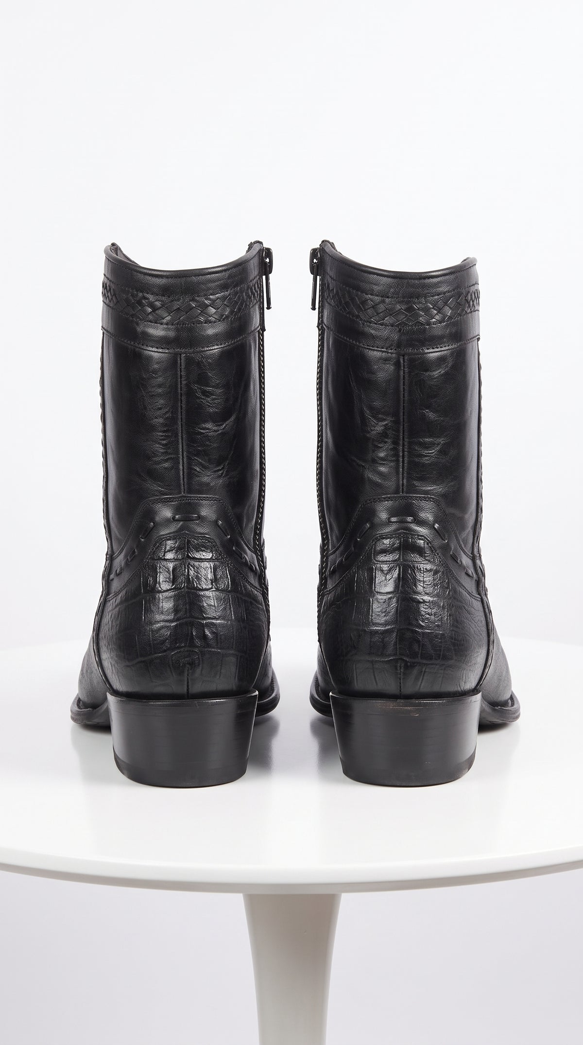 Men's Los Altos Caiman Tail and Deer European Toe Short Boots 76BF01