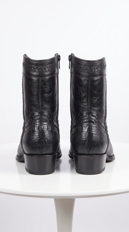 Men's Los Altos Caiman Tail and Deer European Toe Short Boots 76BF01