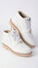 Los Altos Men’s White Caiman and Ostrich Skin Casual Sneakers, Exotic Leather Lace Up Shoes