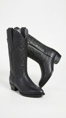 Men’s Los Altos Black Elk Leather J Toe Cowboy Boots, Handmade Western Dress Boots