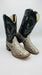 Men’s Natural Python Square Toe Boots, Exotic Western Cowboy Dress Boots