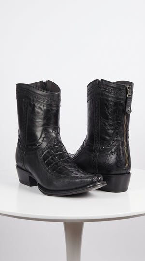 Men's Los Altos Caiman Tail and Deer European Toe Short Boots 76BF01
