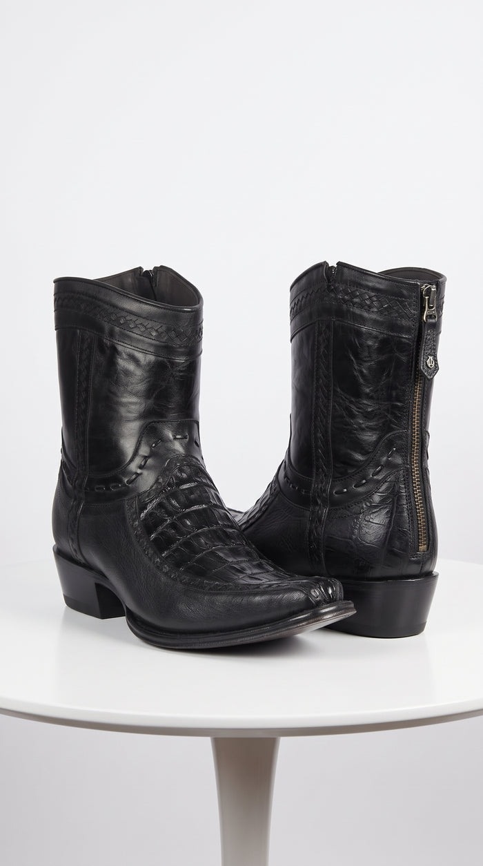 Men's Los Altos Caiman Tail and Deer European Toe Short Boots 76BF01