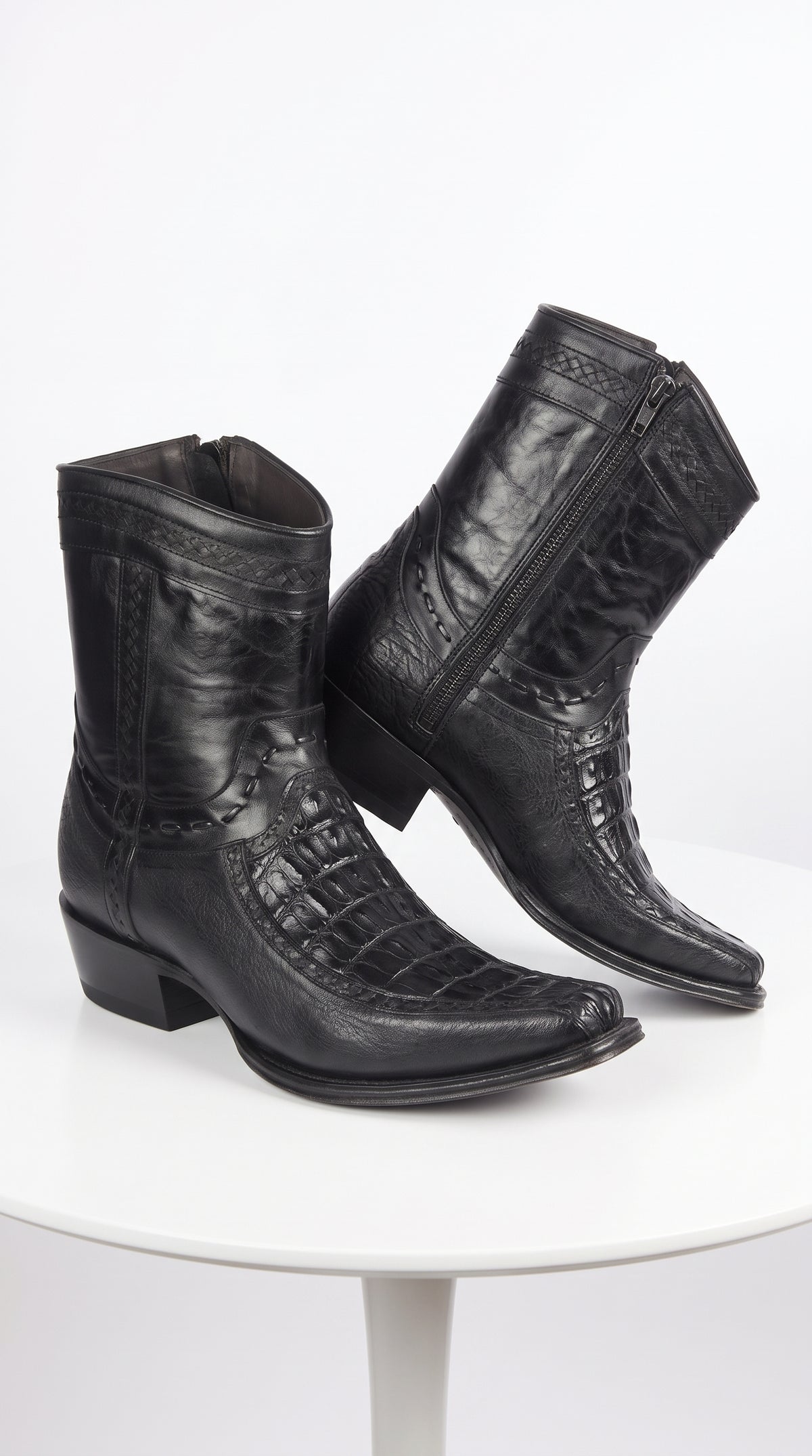 Men's Los Altos Caiman Tail and Deer European Toe Short Boots 76BF01