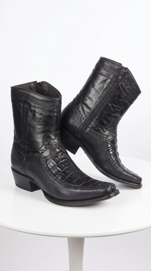 Men's Los Altos Caiman Tail and Deer European Toe Short Boots 76BF01