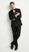 Men’s Black Double Breasted Tuxedo Suit with Jacket and Pants, Formal Wedding Prom Suit