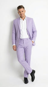 Men’s Lilac 2 Button Suit, Light Purple Formal Wedding Prom Dress Suit
